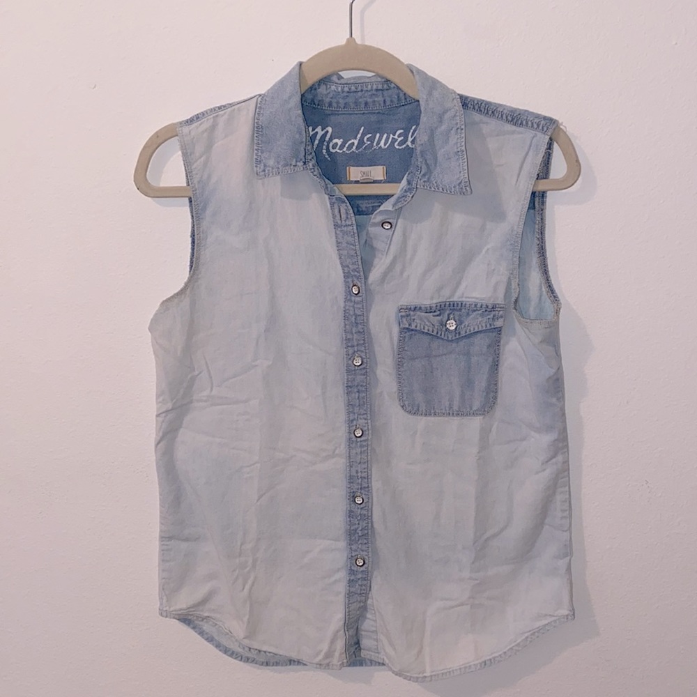 Madewell Denim Button Down Tank Size S